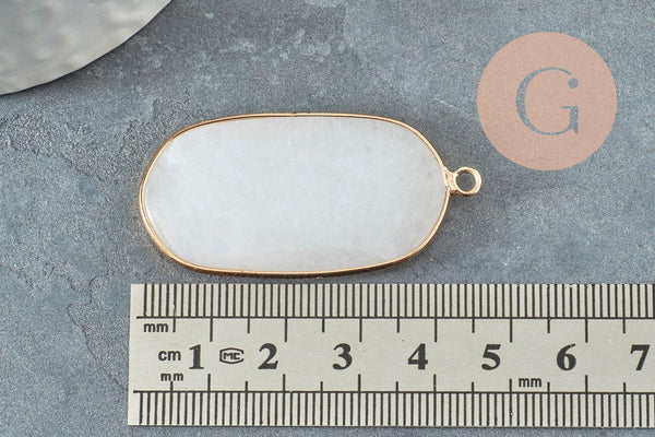 Pendentif hexagone jade blanc,Pendentif bijoux, pendentif pierre,pendentif collier,pierre naturelle,pendentif jade,jade naturel,49mm, x1 G0209