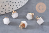 Pendentif hexagone jade blanc,Pendentif pour bijoux, pendentif pierre,pendentif collier,pendentif jade, jade naturel,12mm, x1 G4544