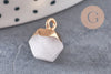 Pendentif hexagone jade blanc,Pendentif pour bijoux, pendentif pierre,pendentif collier,pendentif jade, jade naturel,12mm, x1 G4544