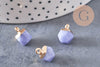 Pendentif hexagone jade bleu 11mm,pendentif pierre jade naturel pour création bijoux, x2 G2192