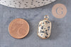 Pendentif hexagone jaspe dalmatien naturel 25mm, x1 (G1866)