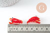 Pendentif homard rouge verre soufflé 34mm, x1 (G10051)