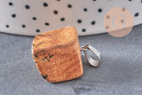 Pendentif jaspe paysage roulé acier platine, pendentif pierre acier inoxydable, bijou pendentif pierre naturelle,15-35mm, x1, G5504
