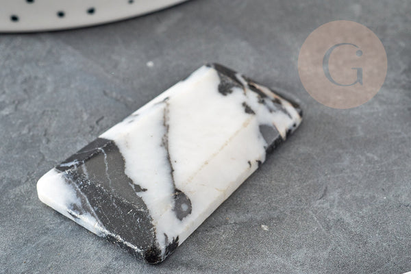 Pendentif jaspe zebra marbré , pendentif pierre naturelle,45-55mm, x1 (G3432)