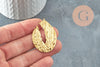 Pendentif laiton doré goutte évidée martelé, breloques laiton brut sans nickel pour création bijoux géométrique,42mm, X2 (G4679)