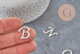 Pendentif lettre initiale acier inoxydable platine 20.5mm, x1 (G11374)