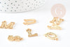 Pendentif lettre zamac doré 18k,pendentif initiale lettre mot prenom,20.5mm, x1 (G5256)