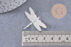 Pendentif libellule argentée, pendentif bijoux, libellule argent,2.7cm, x1 (G0745)
