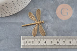 Pendentif libellule zamac bronze 38mm, x2 (G11245)