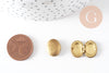 Pendentif locket Ovale porte-photo laiton brut 15mm, fournitures bijoux laiton brut , x1 G6468