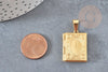 Pendentif locket livre acier 316 inoxydable doré 26mm, x1 (G6327)