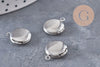 Pendentif locket rond acier 316 inoxydable platine 16mm, x1 (G10985)