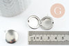 Pendentif locket rond acier 316 inoxydable platine 23mm, x1 (G9531)