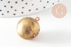 Pendentif locket rond boule laiton brut 18mm, médaillon Vintage, Pendentif laiton brut,, x 2,G2569