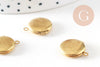 Pendentif locket rond medaillon laiton brut, médaillon Vintage,création collier, 12mm, x2 (G1038)