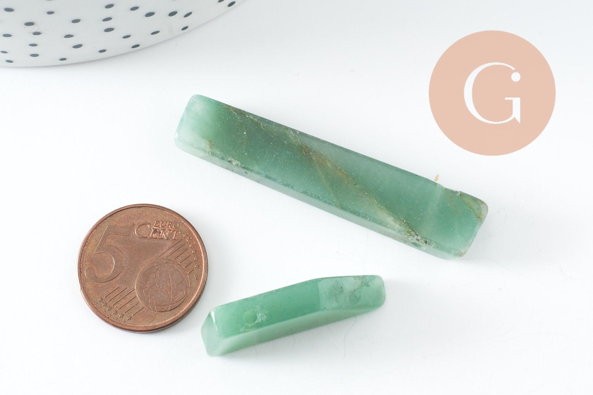 Pendentif long aventurine 15-70mm, x2 G2354