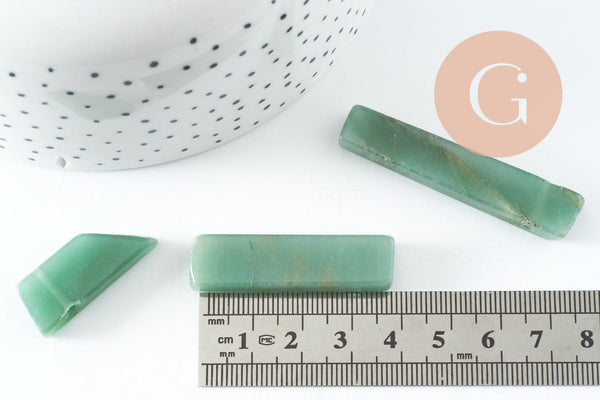 Pendentif long aventurine 15-70mm, x2 G2354