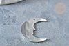 Pendentif lune acier 201 inoxydable platine 24mm, x1 G7603