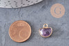 Pendentif lune améthyste,pendentif bijoux,pendentif pierre, pierre naturelle,amethyste naturelle,pendentif pierre,13.5mm x1 -G6309
