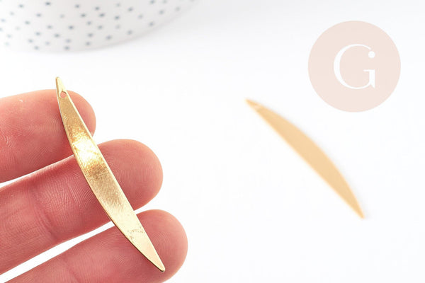 Pendentif lune doré 16K 50mm, x2 (G2652)