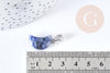 Pendentif lune jaspe bleu naturel support laiton argenté 24mm, pendentif lune bijou pierre naturelle, x1 (G8635)