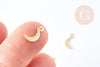 Pendentif lune laiton doré brossé 24K 11.5mm, breloque doré pou création bijoux, x1 (G8866)