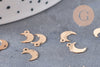 Pendentif lune laiton doré brossé 9mm, x10 (G10554)