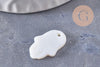 Pendentif main hamsa nacre blanche naturelle 20mm, x1 (G9933)