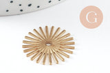 Pendentif médaille cerle soleil laiton brut, apprêt doré, sans nickel,médaille dorée,laiton brut, médaille ronde,25mm, x2 (G1247)