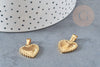 Pendentif médaille coeur acier 304 inoxydable doré à graver 19mm, x1 (G2913)