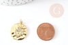 Pendentif médaille coeur sacré laiton doré 18k 22mm sans nickel, pendentif amour, x1 G5958