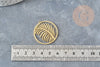 Pendentif médaille feuille palme acier inoxydable 201doré 32mm,breloque acier inoxydable doré sans nickel, x1 (G6189)