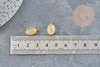 Pendentif médaille ovale acier doré fleur rose 13.5mm, x1 (G4697)