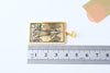 Pendentif médaille rectangle tempérance acier 201 doré inoxydable 40mm, pendentif carte tarot, x1 G6083