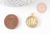 Pendentif médaille rond LOVE laiton doré 20.5mm, x1 (G10814)