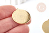 Pendentif médaille ronde astrologie acier 201 inoxydable doré 27.5mm, x1 (G6123)
