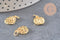 Pendentif médaille ronde laiton doré zircons coloré 13.6mm, un pendentif doré avec cristaux pour création bijoux, x1 (G6303)