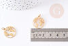 Pendentif médaille ronde monde acier doré, pendentif doré,sans nickel,acier doré, création bijoux,médaille or,20mm,x1 (G2930)