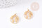 Pendentif médaille ronde monde acier doré, pendentif doré,sans nickel,acier doré, création bijoux,médaille or,20mm,x1 (G2930)