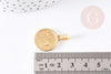 Pendentif médaille ronde monde acier doré, pendentif doré,sans nickel,acier doré, médaille or,2.1cm,x1 (G1828)