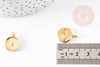 Pendentif médaille ronde oeil laiton doré 18K texturé 15.5mm, un pendentif doré sans nickel pour la création, x1 G4654