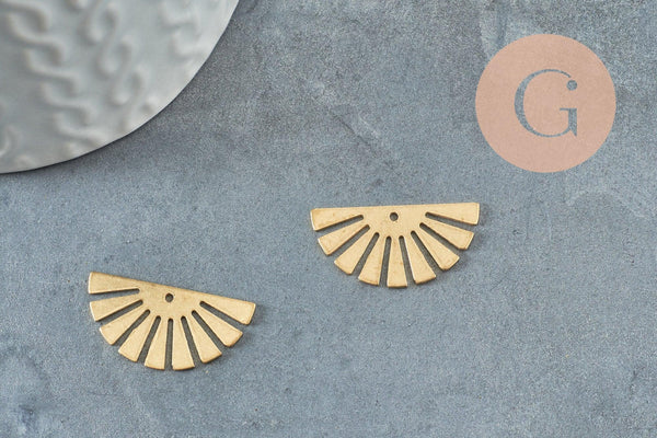 Pendentif médaille soleil laiton brut, un apprêt doré sans nickel,une médaille dorée en laiton brut,24mm, x2 (G3410)