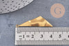 Pendentif médaille triangle martelée laiton brut 40mm, pendentif triangle couleur or création bijoux DIY, x2 (G1225)