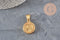 Pendentif médaille triskel acier 304 inoxydable doré IP 22.5mm, x1 (G11359)