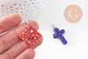 Pendentif millefiori verre murano 15-43mm, pendentif verre artisanal forme variée, x2 (G1130)
