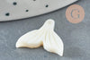 Pendentif nacre blanche naturelle queue de poisson 19mm, x2 (G4150)