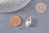 Pendentif navette cristal,pendentif cristal, pendentif doré,cristal blanc,création bijoux,marquise dorée,21mm-G1095
