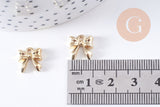 Pendentif noeud papillon zamac doré 11mm, x2 (G10651)