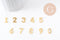 Pendentif numéro chiffre acier doré inoxydable 11mm, x1 (G5320)