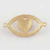 Pendentif oeil coeur doré émaillé, pendentif doré, porte-bonheur,mauvais oeil,laiton doré,4.5cm x1 (G1965)